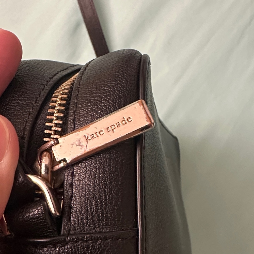 EUC - Kate Spade Black Crossbody with Gold-Tone - Picture 6 of 7
